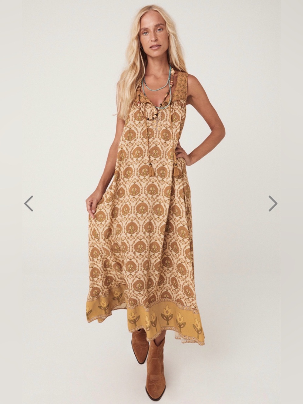 NWT Spell Château Maxi Sundress Champagne XS - Picture 15 of 15